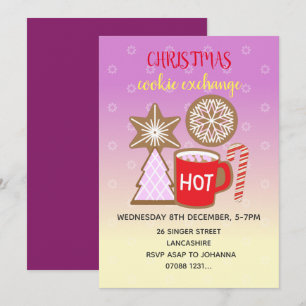 Cookie Exchange Hot Mug Christmas Party Invitation