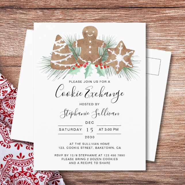 Cookie Exchange Invitation Postcard (Creator Uploaded)
