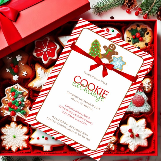 Cookie Exchange Party Invitation (Invite friends and family to swap delicious treats with this eye-catching design.)