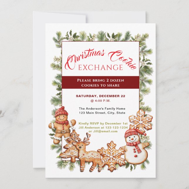 Cookie Exchange Party Invitation (Front)