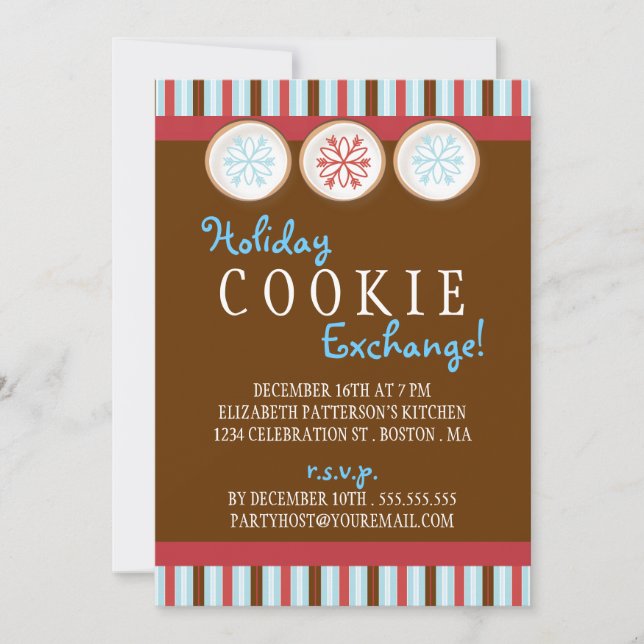 Cookie Exchange Sucre Cookie Invitation (Devant)