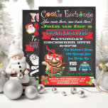 Cookie Exchange/ Ugly Sweater Party Invitations<br><div class="desc">Super fun Cookie Exchange or Cookie Swap party with a retro feel. Modern lettering, banners and a stack of Christmas cookies against a black chalkboard background. Encludes illustration of a an ugly sweater that we hope your guests will wear! The back is as great as the front with an old...</div>