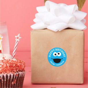 Cookie Face Art   Joyeuse étiquette cadeau d'anniv