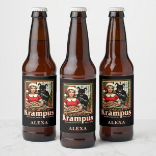 Cookie For Krampus Merry Krampus Christmas Horror Beer Bottle Label