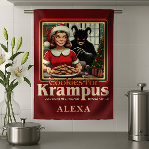Cookie For Krampus Merry Krampus Christmas Horror Kitchen Towel