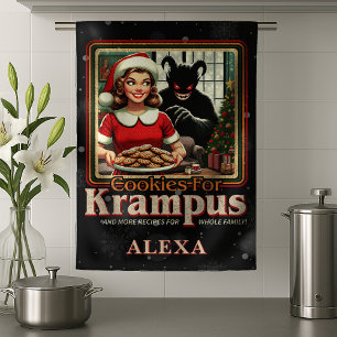 Cookie For Krampus Merry Krampus Christmas Horror Kitchen Towel