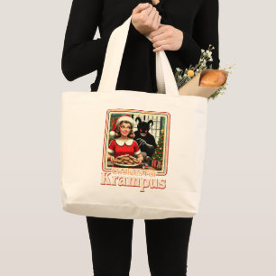 Cookie For Krampus Merry Krampus Christmas Horror Large Tote Bag