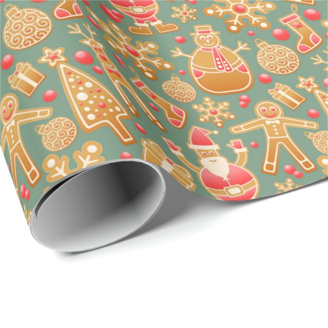 Cookie Gingerbread Christmas Wrapping Paper (Roll Corner)