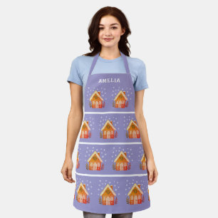 Cookie House Snowflakes Family Christmas Apron