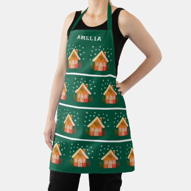 Cookie House Snowflakes Family Christmas Apron (Insitu)