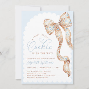 Cookie Icy Blue Baby Shower Invitation