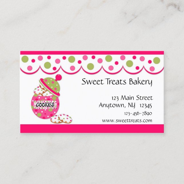 Cookie Jar, Pink Business Card (Front)