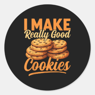 Cookie Maker Co. Uni-adults Humorous Modern Black  Classic Round Sticker