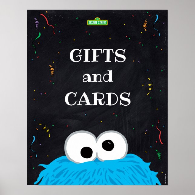 Cookie Monster | 1st Birthday Gifts & Cards Sign (Front)
