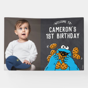 Cookie Monster 1st Birthday Welcome Banner