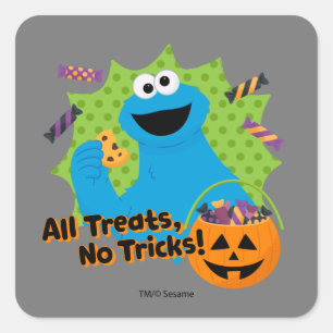 Cookie Monster   All Treats, No Tricks! Square Sticker