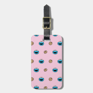 Cookie Monster and Cookies Pink Pattern Luggage Tag