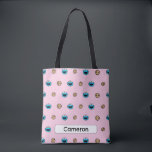 Cookie Monster and Cookies Pink Pattern Tote Bag<br><div class="desc">Cookie monster and his cookies on a pastel pink background.</div>
