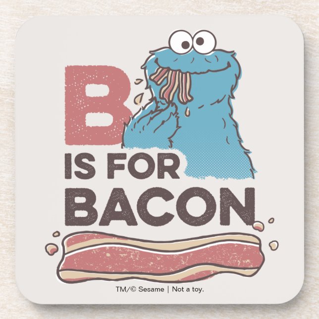 Cookie Monster | B is for Bacon Coaster (Front)