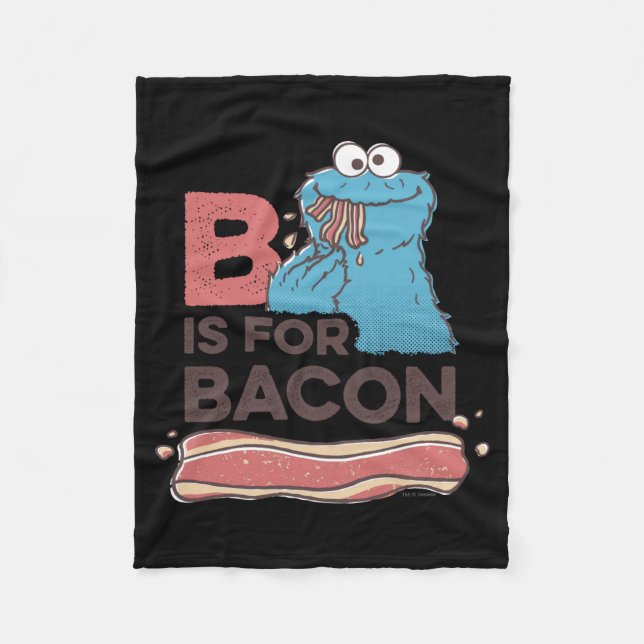 Cookie Monster B Is For Bacon  Fleece Blanket (Front)