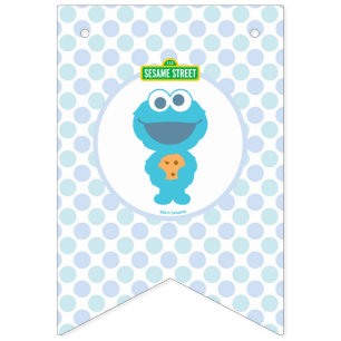 Cookie Monster   Baby's First Birthday Bunting Flags