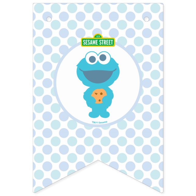 Cookie Monster | Baby's First Birthday Bunting Flags (First Flag)