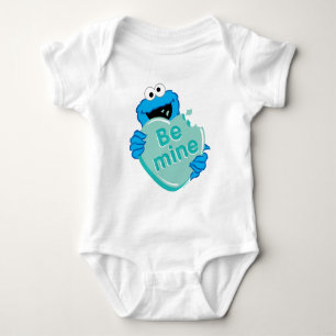 Cookie Monster "Be Mine" Valentine's Heart Candy Baby Bodysuit