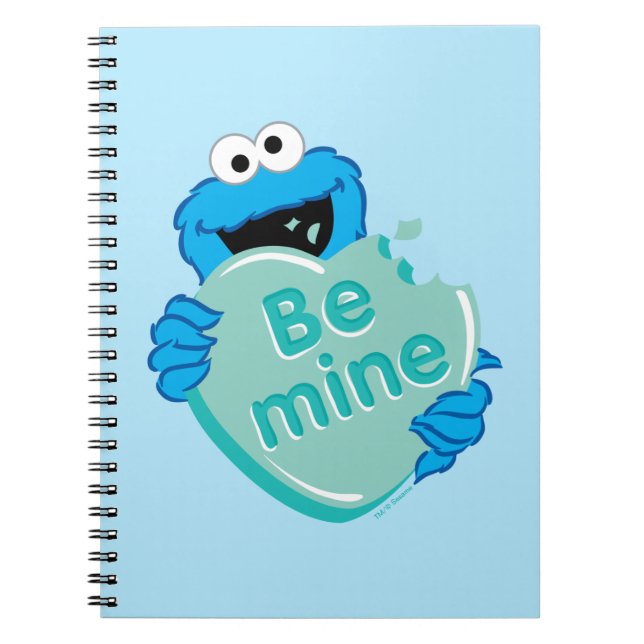 Cookie Monster "Be Mine" Valentine's Heart Candy Notebook (Front)