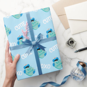 Cookie Monster "Be Mine" Valentine's Heart Candy Wrapping Paper