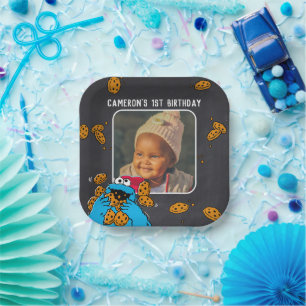 Cookie Monster Birthday Chalkboard Paper Plate