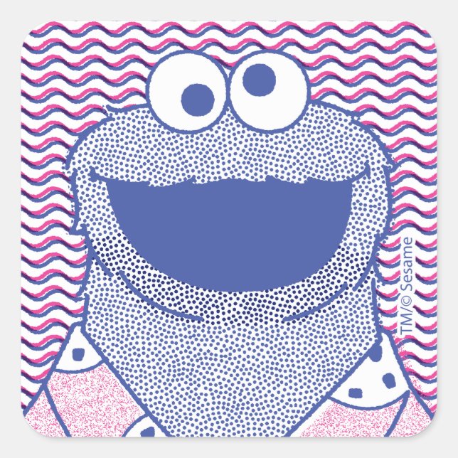 Cookie Monster | Button Down Cookie Shirt Square Sticker (Front)