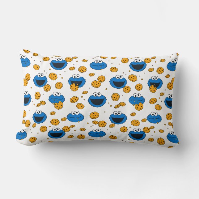 Cookie Monster | C is for Cookie Pattern Lumbar Pillow (Front)