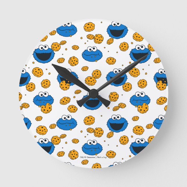 Cookie Monster | C is for Cookie Pattern Round Clock (Front)