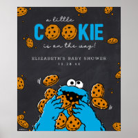 Cookie Monster Chalkboard Baby Shower Welcome