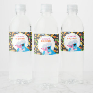 Cookie Monster Chalkboard Foodie Truck Water Bottle Label