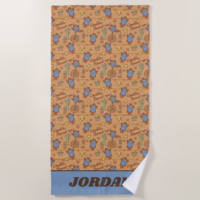 Cookie Monster | Cookie Round-Up Pattern Beach Towel (Front)