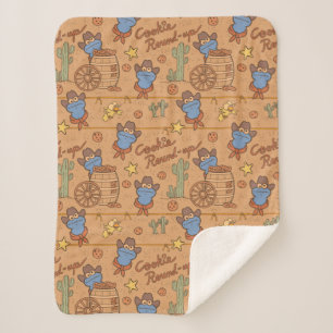 Cookie Monster   Cookie Round-Up Pattern Sherpa Blanket
