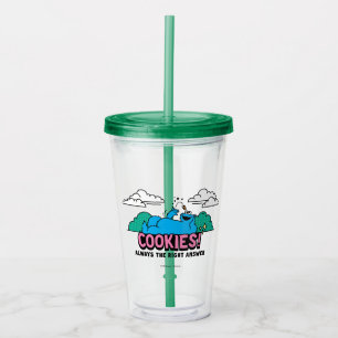 Cookie Monster   Cookies Always the Right Answer Acrylic Tumbler