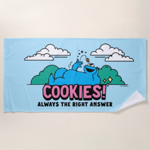 Cookie Monster   Cookies Always the Right Answer Beach Towel