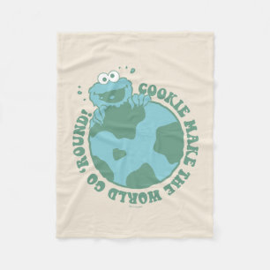 Cookie Monster   Cookies Make the World Go Round Fleece Blanket