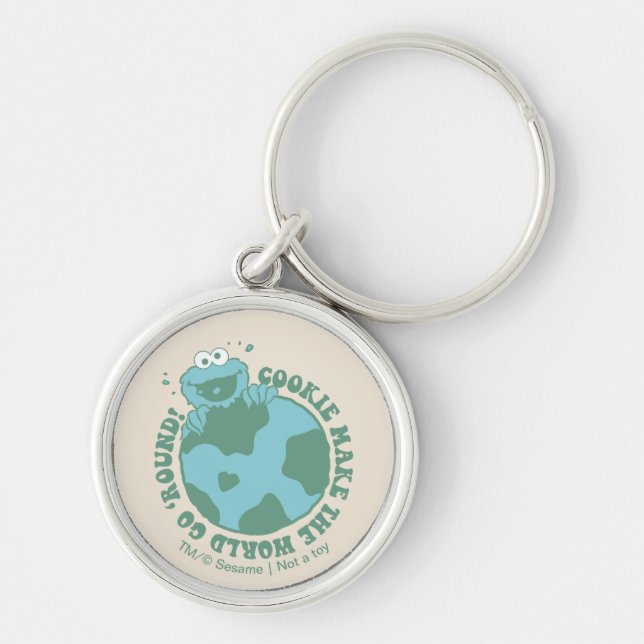 Cookie Monster | Cookies Make the World Go Round Keychain (Front)