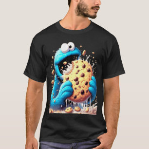 Cookie Monster Devouring a Giant Chocolate Chip  T-Shirt