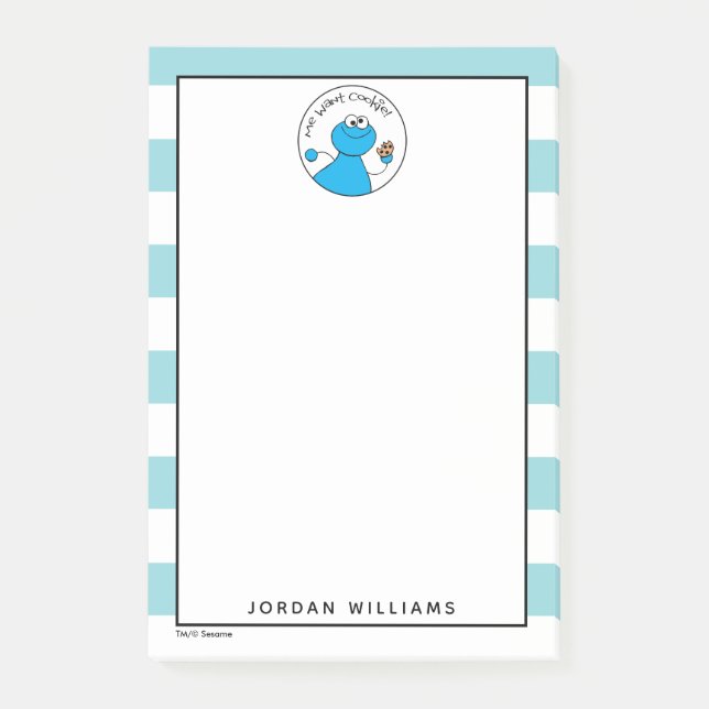Cookie Monster Doodley Graphic Post-it Notes (Front)