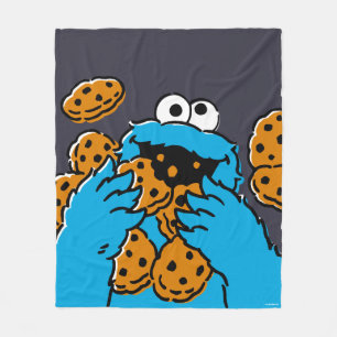 Cookie Monster Eating All the Cookies Fleece Blanket