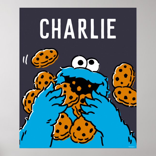 Cookie Monster Eating All the Cookies Poster (Front)