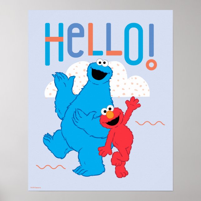 Cookie Monster & Elmo Hello! Poster (Front)