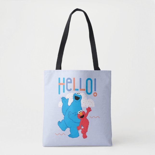 Cookie Monster & Elmo Hello! Tote Bag (Front)