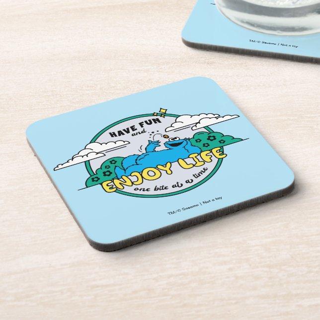 Cookie Monster | Enjoy Life One Bite at a Time Coaster (Left Side)