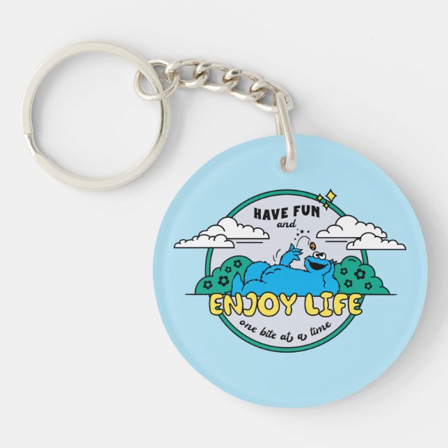 Cookie Monster | Enjoy Life One Bite at a Time Keychain (Front)