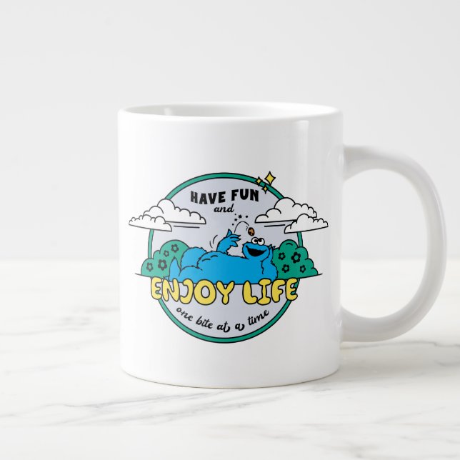 Cookie Monster | Enjoy Life One Bite at a Time Large Coffee Mug (Right)